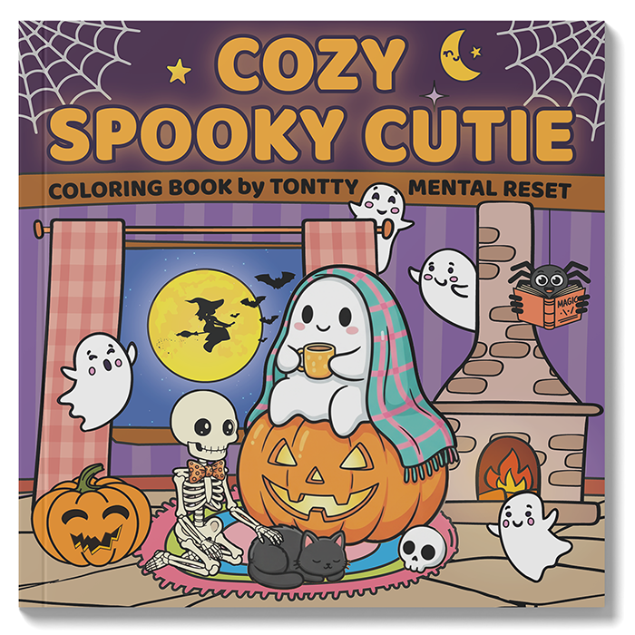 Cozy Spooky Cutie — Halloween Coloring Book
