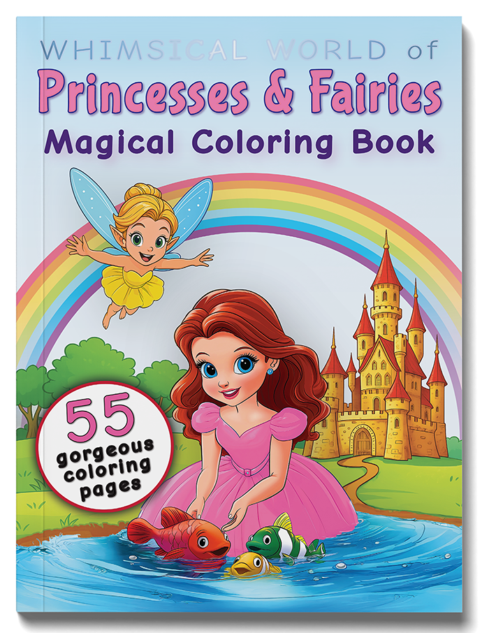 Whimsical World of Princesses & Fairies — Magical Coloring Book